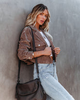 Holston Pocketed Crop Corduroy Shacket - Cocoa - FINAL SALE Ins Street